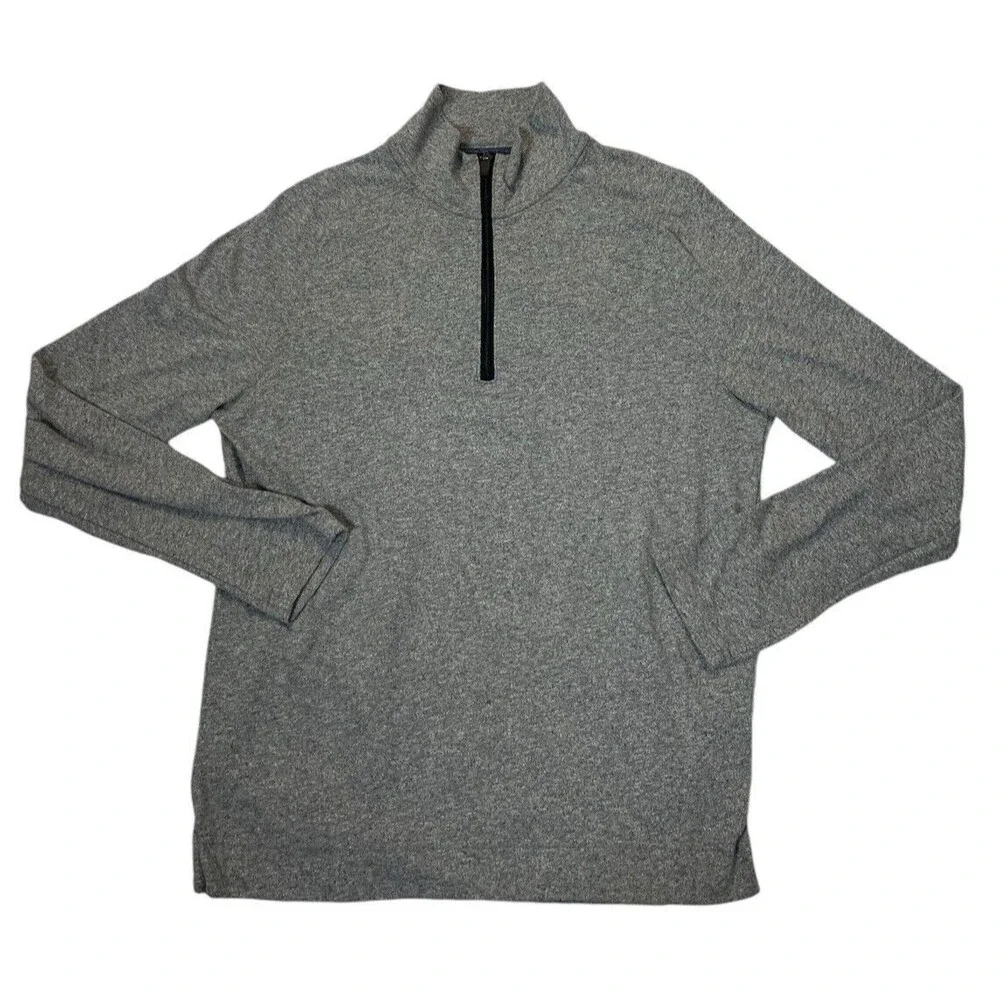 Banana Republic 1/4 Zip Long Sleeve Pullover Men's Size Medium Gray Quick Dry
